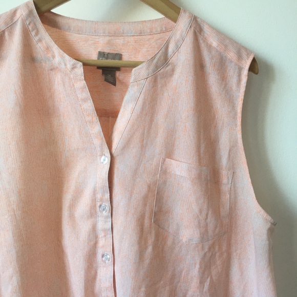 Chico’s Orange Tie Front Blouse Sleeveless - Picture 3 of 6